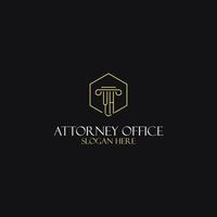 YH monogram initials design for legal, lawyer, attorney and law firm logo vector