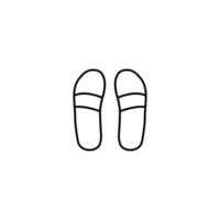 Travel, vacation and summer holiday concept. Vector outline symbol for sites, advertisement, stores etc. Line icon of flip flops