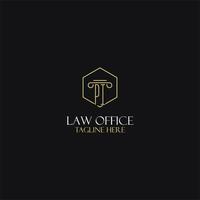 PI monogram initials design for legal, lawyer, attorney and law firm logo vector