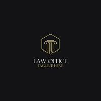 NV monogram initials design for legal, lawyer, attorney and law firm logo vector