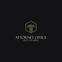 NH monogram initials design for legal, lawyer, attorney and law firm logo vector