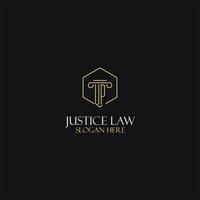 UP monogram initials design for legal, lawyer, attorney and law firm logo vector