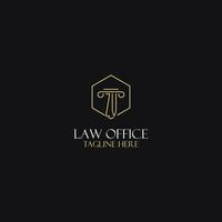 ZV monogram initials design for legal, lawyer, attorney and law firm logo vector