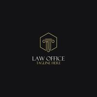 MV monogram initials design for legal, lawyer, attorney and law firm logo vector