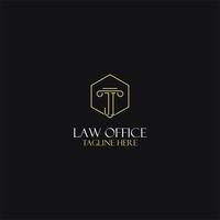 JI monogram initials design for legal, lawyer, attorney and law firm logo vector