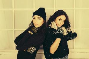 Two charming girls posing photo