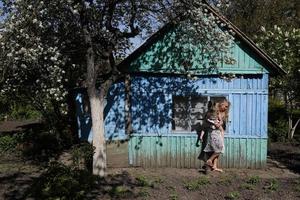 mother and daughter in the garden photo