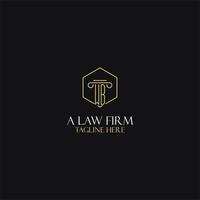 WB monogram initials design for legal, lawyer, attorney and law firm logo vector