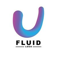 fluid color Creativity. Visual communication poster design. letter U logo vector