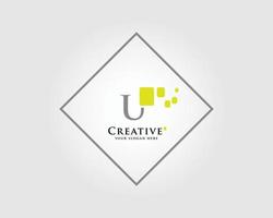 The Letter U Logo Design with a combination of green squares is suitable for your business brand. vector