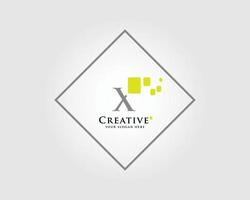 The Letter X Logo Design with a combination of green squares is suitable for your business brand. vector