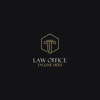 VI monogram initials design for legal, lawyer, attorney and law firm logo vector