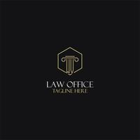 WV monogram initials design for legal, lawyer, attorney and law firm logo vector