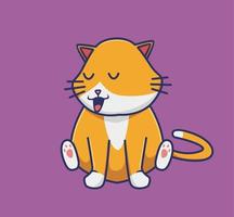 lindo gato sentado. ilustración aislada del concepto de naturaleza animal de dibujos animados. estilo plano adecuado para el vector de logotipo premium de diseño de icono de etiqueta. personaje mascota