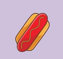 perrito caliente grande y lindo. ilustración aislada del concepto de comida de dibujos animados vector