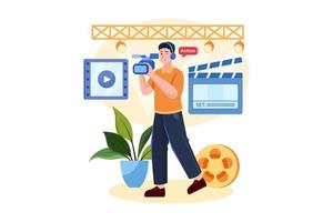 Camera Operator Illustration concept on white background vector