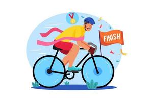 Sport athlete cyclist Illustration concept on white background