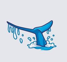 cute giant whale tail on the sea vector