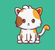 cute cat enjoy and calm. isolated cartoon animal illustration. Flat Style Sticker Icon Design Premium Logo vector. Mascot Character vector