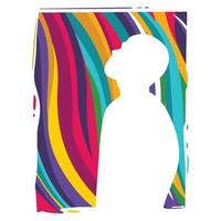 Abstract colorful male silhouette vector illustration