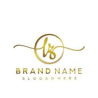 Initial LZ beauty monogram and elegant logo design, handwriting logo of initial signature, wedding, fashion, floral and botanical with creative template. vector