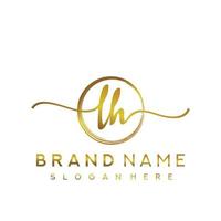 Initial LH beauty monogram and elegant logo design, handwriting logo of initial signature, wedding, fashion, floral and botanical with creative template. vector