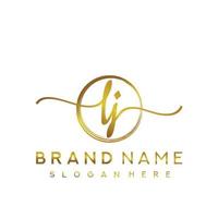 Initial LJ beauty monogram and elegant logo design, handwriting logo of initial signature, wedding, fashion, floral and botanical with creative template. vector