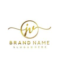 Initial JV beauty monogram and elegant logo design, handwriting logo of initial signature, wedding, fashion, floral and botanical with creative template. vector