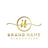 Initial IB beauty monogram and elegant logo design, handwriting logo of initial signature, wedding, fashion, floral and botanical with creative template. vector