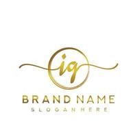 Initial IG beauty monogram and elegant logo design, handwriting logo of initial signature, wedding, fashion, floral and botanical with creative template. vector