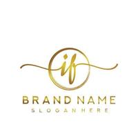 Initial IF beauty monogram and elegant logo design, handwriting logo of initial signature, wedding, fashion, floral and botanical with creative template. vector