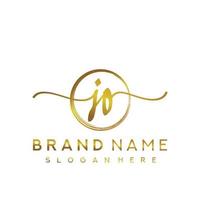 Initial JO beauty monogram and elegant logo design, handwriting logo of initial signature, wedding, fashion, floral and botanical with creative template. vector
