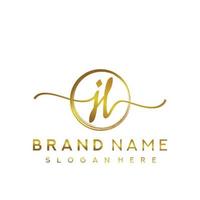 Initial JL beauty monogram and elegant logo design, handwriting logo of initial signature, wedding, fashion, floral and botanical with creative template. vector