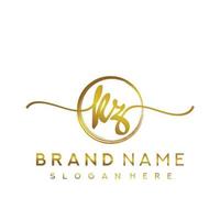 Initial KZ beauty monogram and elegant logo design, handwriting logo of initial signature, wedding, fashion, floral and botanical with creative template. vector