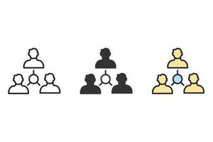 iconos de relaciones con los empleados simbolizan elementos vectoriales para la web infográfica vector