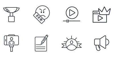 Blogger, blogging, blog icons set .  Blogger, blogging, blog pack symbol vector elements for infographic web