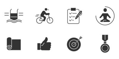 conjunto de iconos de fitness. elementos de vector de símbolo de paquete de fitness para web de infografía