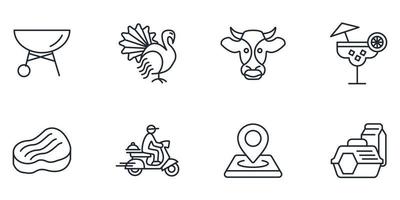 restaurant icons set .  restaurant pack symbol vector elements for infographic web