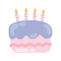 birthday sweet cake icon vector