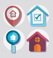 real estate, icon set vector