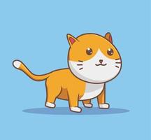 Cute Happy Cat. Animal Cartoon Flat Style Icon Premium Vector