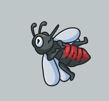 cute mosquito full of blood. isolated cartoon animal nature illustration. Flat Style suitable for Sticker Icon Design Premium Logo vector. Mascot Character vector