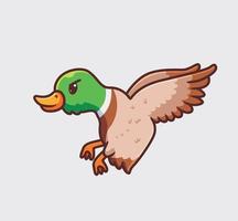 cute duck flying landing. isolated cartoon animal nature illustration. Flat Style suitable for Sticker Icon Design Premium Logo vector. Mascot Character vector
