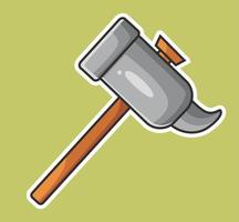 cute sledge hammer. cartoon object concept Isolated illustration. Flat Style suitable for Sticker Icon Design Premium Logo vector