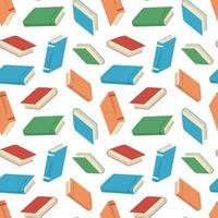 A lot of colorful books seamless pattern. Vector illustration in flat style. Isolated on white background