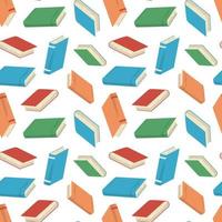 A lot of colorful books seamless pattern. Vector illustration in flat style. Isolated on white background