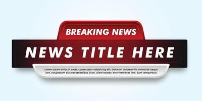 tv news bar. bar newspaper. bar social media. Television broadcast media title banner. Vector shape