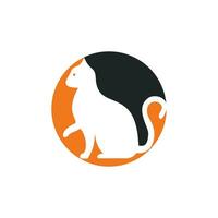 diseño de logotipo de vector de gato. diseño del logotipo de la tienda de mascotas. logotipo de cuidado de mascotas animales.