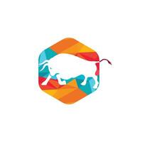 Bull vector logo design. Simple animal vector logo design template.