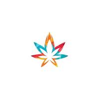 diseño del logo de la hoja de cannabis. Ilustración de vector de plantilla de diseño de logotipo de hoja de marihuana.